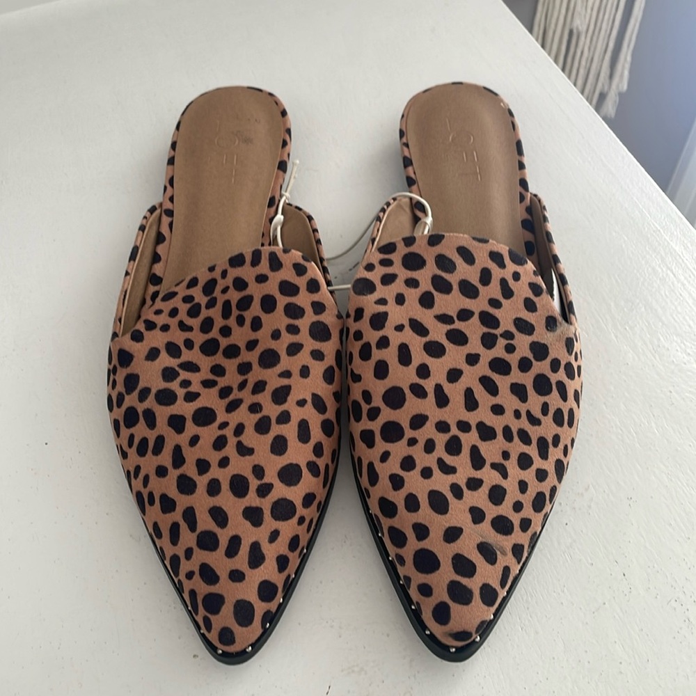 Cheetah print mules